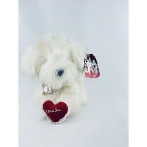 GUND‎ 1985 Barkley Puppy Dog Plush Flocked Nose Stuffed I Love You Heart ~ Rare